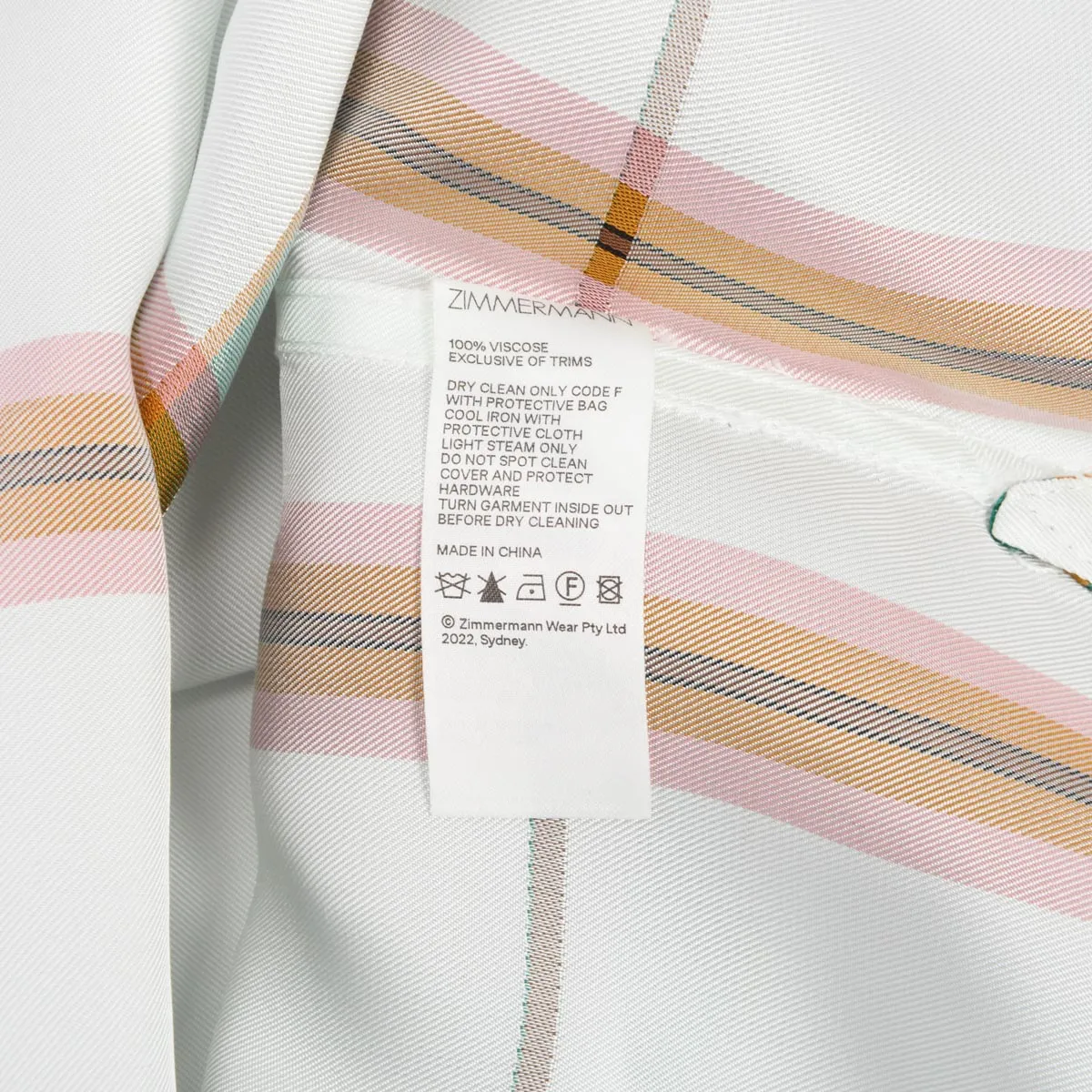 Zimmermann White Satin Check Dancer Body Shirt